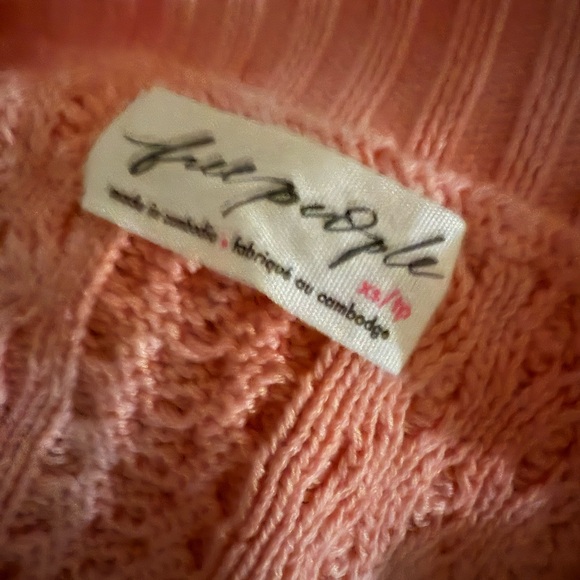 Free People Women's Pink Cable Knit Sweater XS Worn twice - Picture 3 of 3